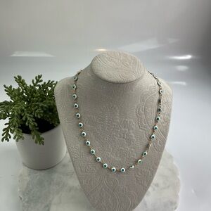 Evil eye stainless steel necklace